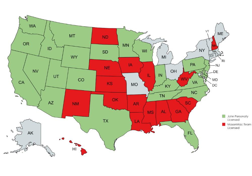 John Meussner Licensed States